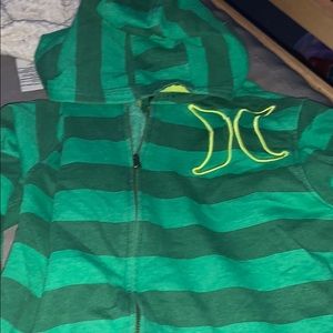 Green hurley zip up sweater